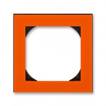 3901H-A05510 66  Rámeček jednonásobný s otvorem 55×55 mm, oranžová / kouřová černá